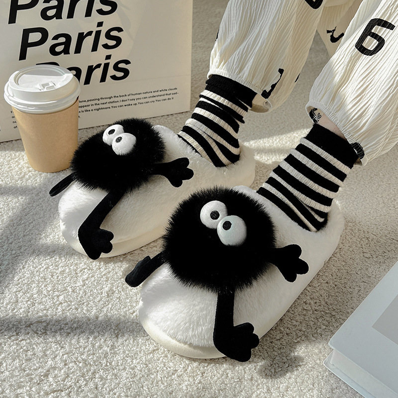 Coal Ball Cotton Slippers for Women, Autumn and Winter Couples' Home Indoor Plush Warm Soft-Soled Non-Slip Furry Slippers for Men Wholesale Coal Ball Cotton Slippers for Women, Autumn and Winter Couples' Home Indoor Plush Warm Soft-Soled Non-Slip Furry Slippers for Men Wholesale