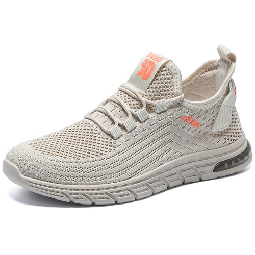 Summer fly knit sneakers men's breathable mesh running shoes wholesale men's shoes street daily travel shoes