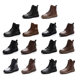 2025 Genuine Leather Height Increasing Martin Boots Women's Autumn and Winter fleece-lined Short Boots Thick Skinny Knights Boots All-match Women's Shoes