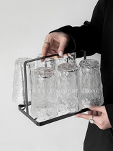 冰川玻璃杯家用客厅待客水杯感家庭杯具套装果汁杯茶杯红酒杯