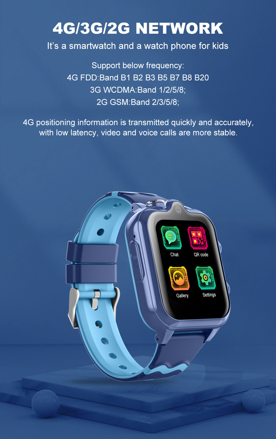Cross-border D35 children's phone smartwatch, 4G video, GPS positioning, camera, waterproof, step counting, 900MAH, multi-language Specification drawing