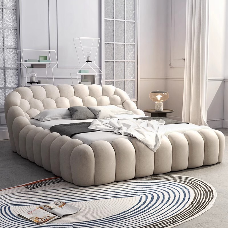 Internet Celebrity Bubble Bed Bubble Luoqibao Designer Creative Floor Bed House Classy Lamb Velvet Fabric Bed