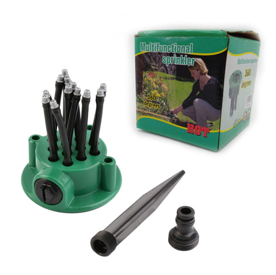 Snjue 360 grados de jardín automático giratorio multi-Cabeza de riego por aspersión