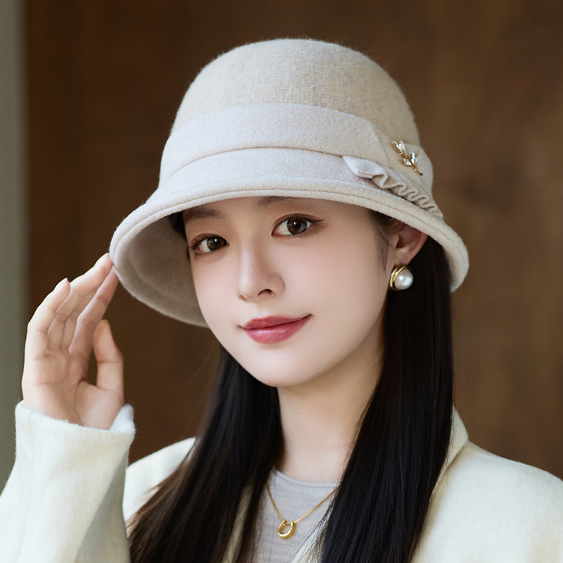 中老年人帽子女秋冬季渔夫帽妈妈帽保暖英伦盆帽复古时尚百搭礼帽|undefined