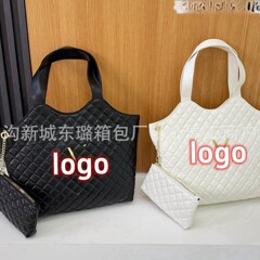 クロスボーダーの新型2025女性バッグの新型春夏百合ハンドバッグシングル肩大容量菱格特バッグ卸売り