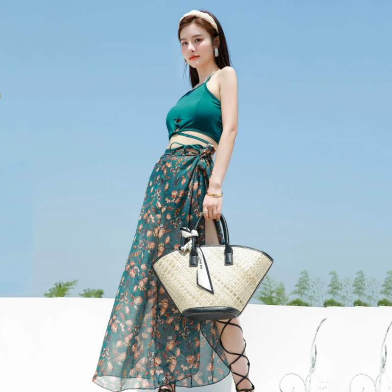 Новый женский купальник-тройка 2025 года: консервативный бикини, стройнящий, скрывающий живот, сексуальный, для горячих источников, модный