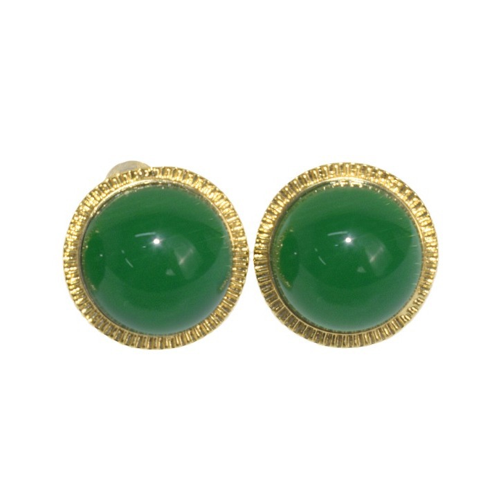 가벼운 럭셔리 천연 라이트 그린 칼세도니 달걀 표면 별 귀걸이 녹색 옥 반 마노 여성 귀걸이 보석 도매