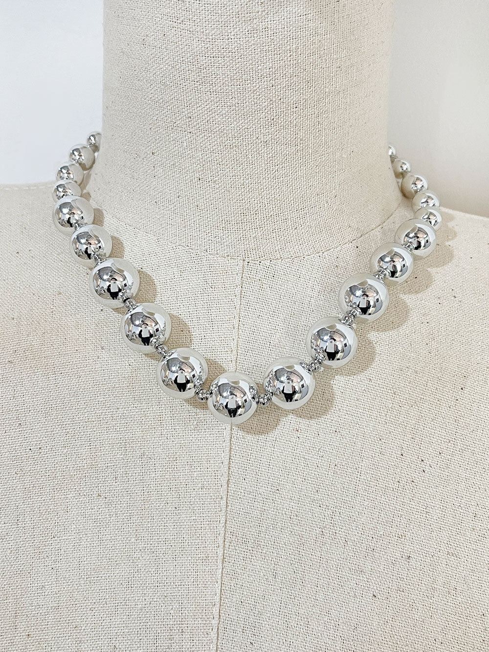 Real Gold Plated Plating Material 304 Stainless Steel, CCB Pendant Material PVD Coated Real Gold Plated 18K Gold Ball 304 Stainless Steel CCB Exaggerated Waterproof Non Tarnish 304 Stainless Steel Necklace
