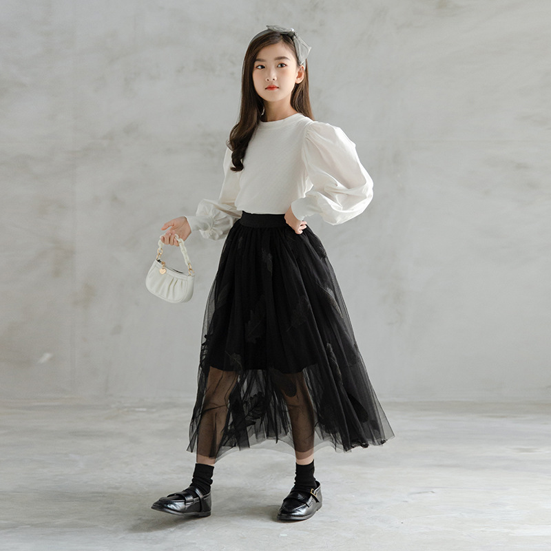 2023新款女童打底衫長袖兒童公主燈籠袖打底衫春秋裝燈籠袖打底衫