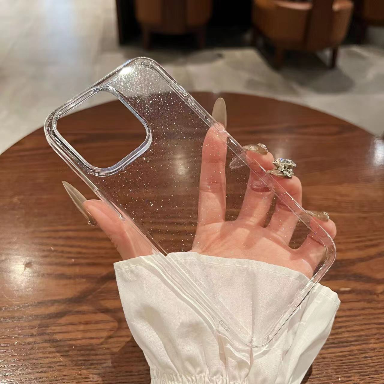 Glitter shell-transparent