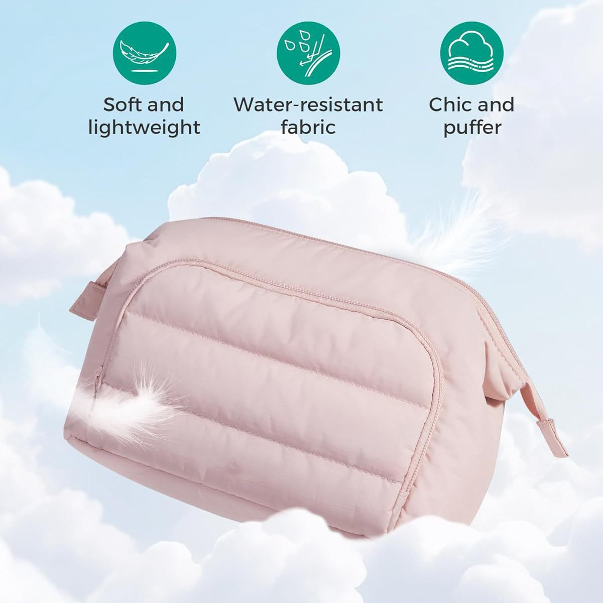 Large Capacity Fluffy Makeup Bag Lightweight Travel Cosmetic Case_voghion.com