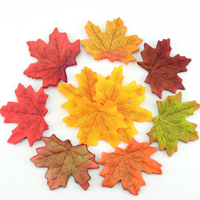 Cross-border Amazon artificial maple leaves, artificial foliage, harvest festival Christmas wreath decoration, autumn photo accessories