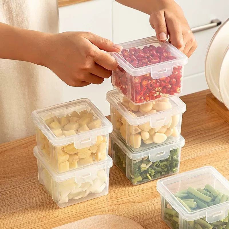 Refrigerator side door side dish box kitchen onion ginger garlic storage box refrigerator green onion crisper fruit food sealed wholesale