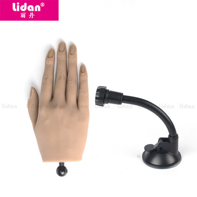 美甲练习假手美甲支架硅胶练习手模型黑白肤色关节可弯曲硅胶假手