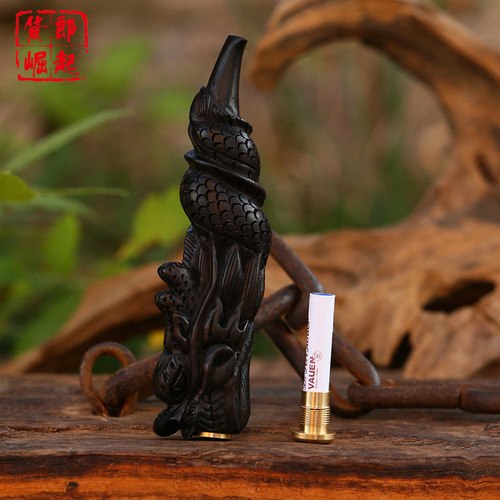 Ebony carved cigarette holder, ebony cigarette holder, wood carving, dragon filter cigarette holder, lever cigarette holder, rough cigarette