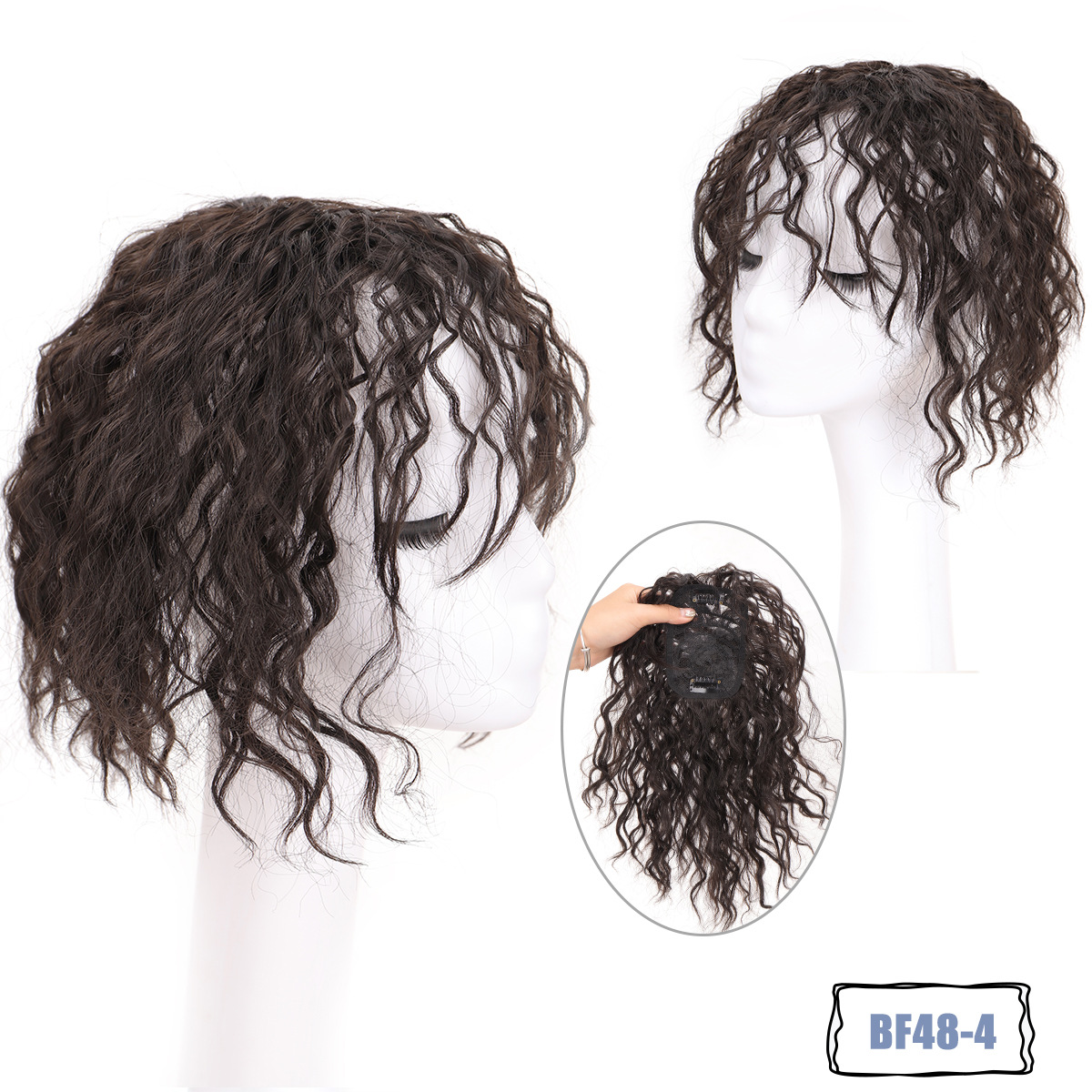 Peruca de cabelo sintético e aplique topper para mulher_voghion.com
