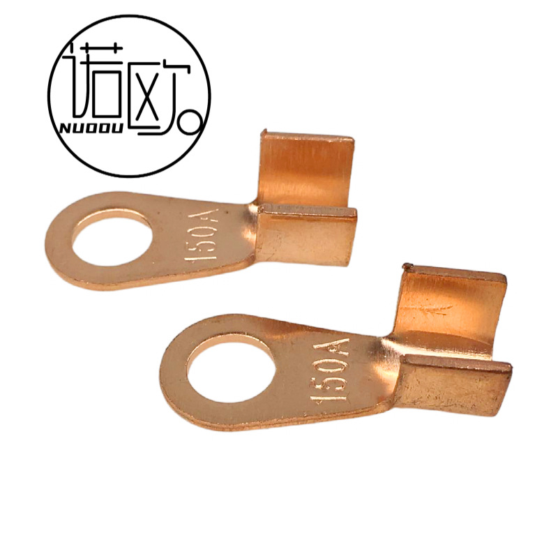 开口鼻接线裸端子OT紫铜镀锡冷压裸端头接线耳铜鼻子线耳线鼻