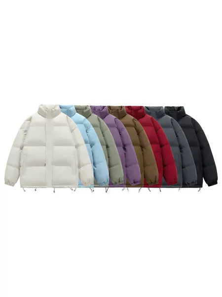 Winter stand-up collar loose-fitting puffer jacket for men and women, warm cotton coat, slimming, versatile, trendy new season style