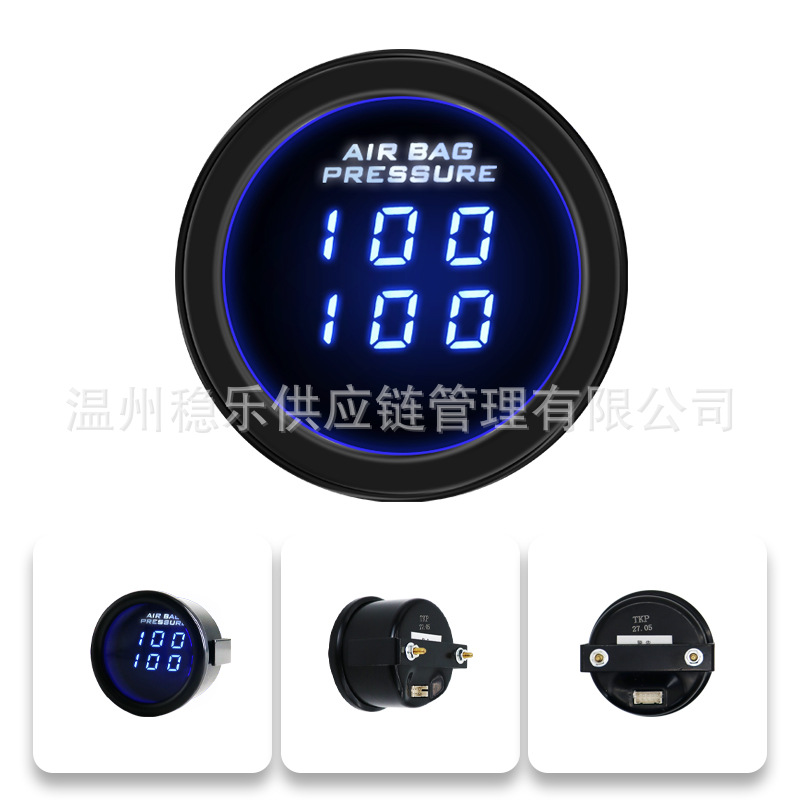 Npt1/8 Digital Display Dual Pressure Gauge with Dual Screens, Modified Led Car Instrument, 0.6m Wire, Engineering Vehicle Instrument