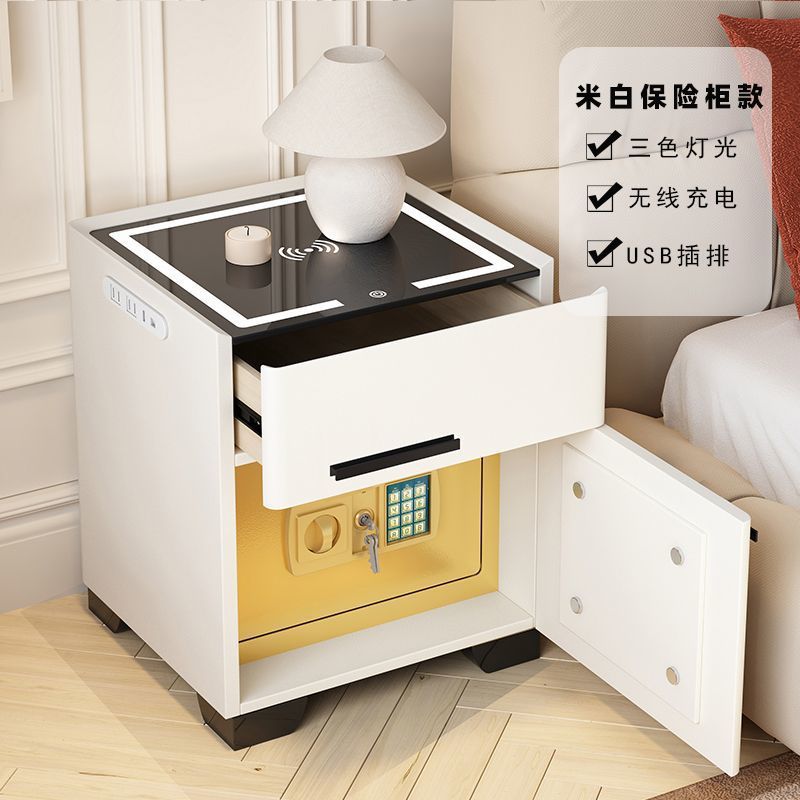 Wireless Charging Smart Bedside Table Bedroom Small Simple Modern Home Storage Cabinet Light Luxury High-End Safe with Lock