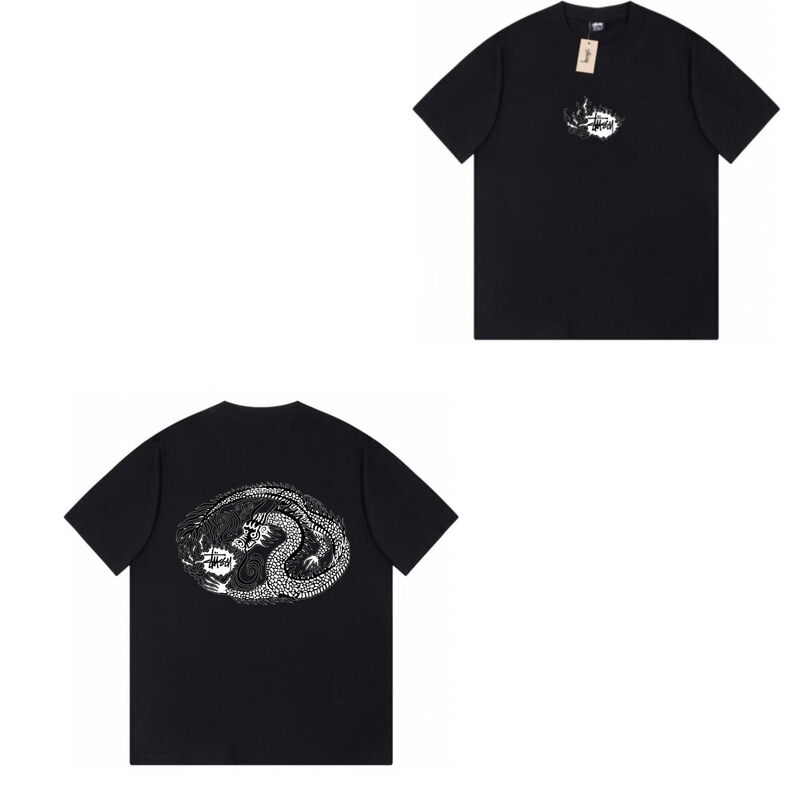 Cross-Border Dropshipping Trendy Brand Printed Short-Sleeve T-Shirt with Dragon Pattern, Street Limited Edition, Scorpion Collaboration, Lion Design, American Style Couple's Wear Cross-Border Dropshipping Trendy Brand Printed Short-Sleeve T-Shirt with Dragon Pattern, Street Limited Edition, Scorpion Collaboration, Lion Design, American Style Couple's Wear