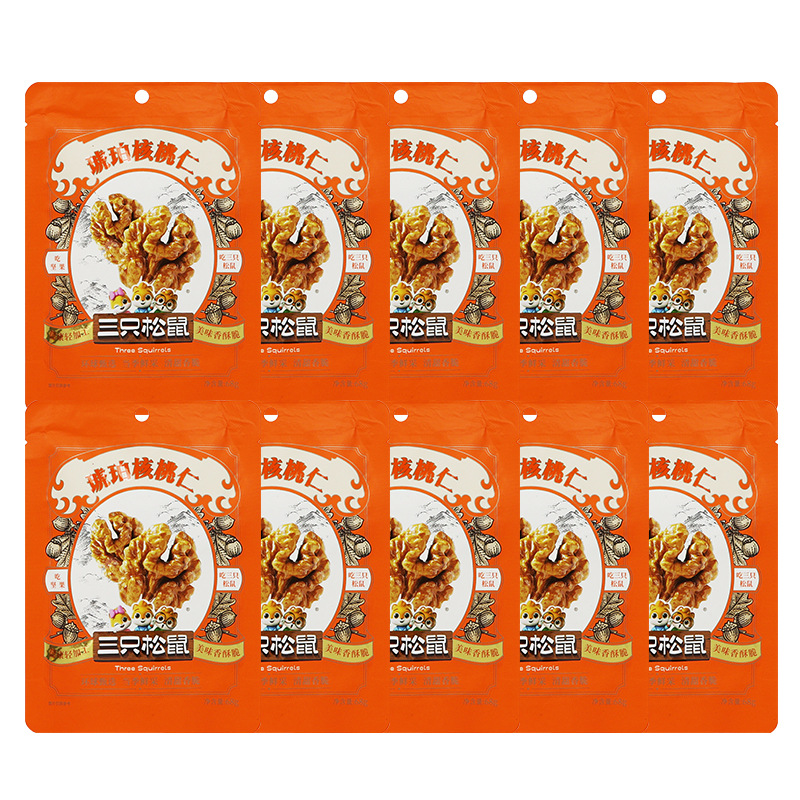三只松鼠琥珀核桃仁68g/袋蜂蜜味即食小核桃休闲零食小吃