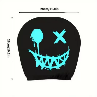 Universal seat cover seat cover - fluorescent-blue-expression-double-sided-printing-1-piece
