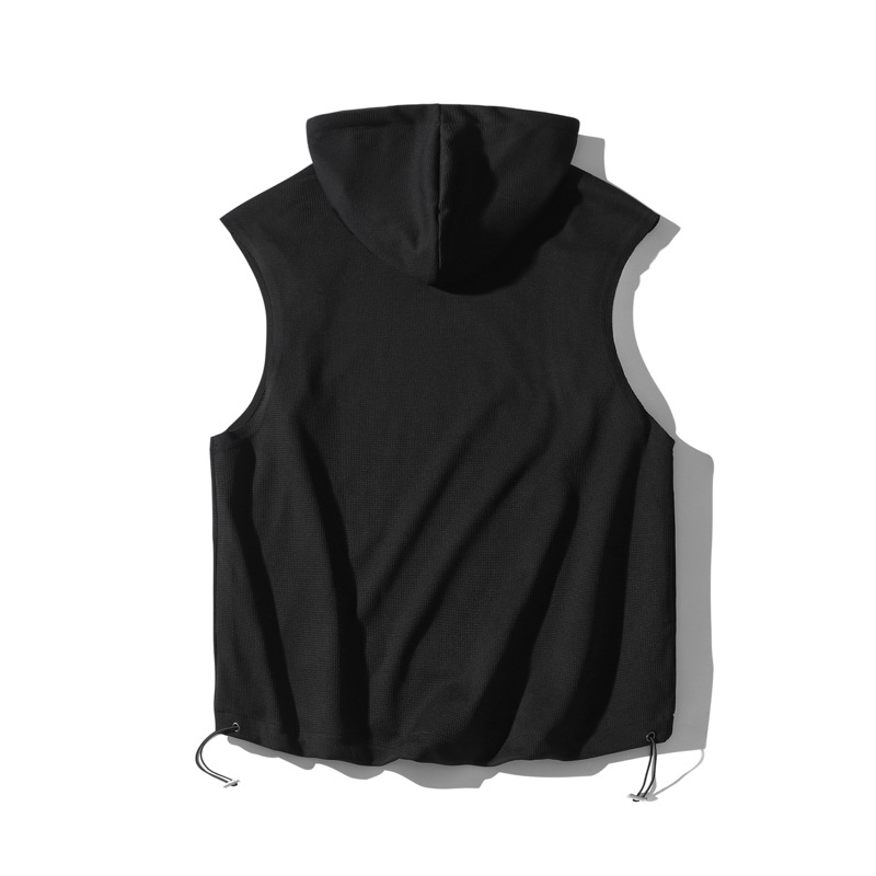 Herenkleding Sportpakken voor mannen en vrouwen, zomerse mouwloze T-shirts, losse vesten met capuchon, hardloop-, basketbal-, trainings- en fitnesskleding_voghion.com