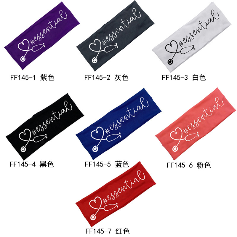 Creativo nuevo estilo europeo y americano de seda de leche elástica estetoscopio anti-trol patrón banda para el cabello de ala ancha banda para la cabeza de enfermera