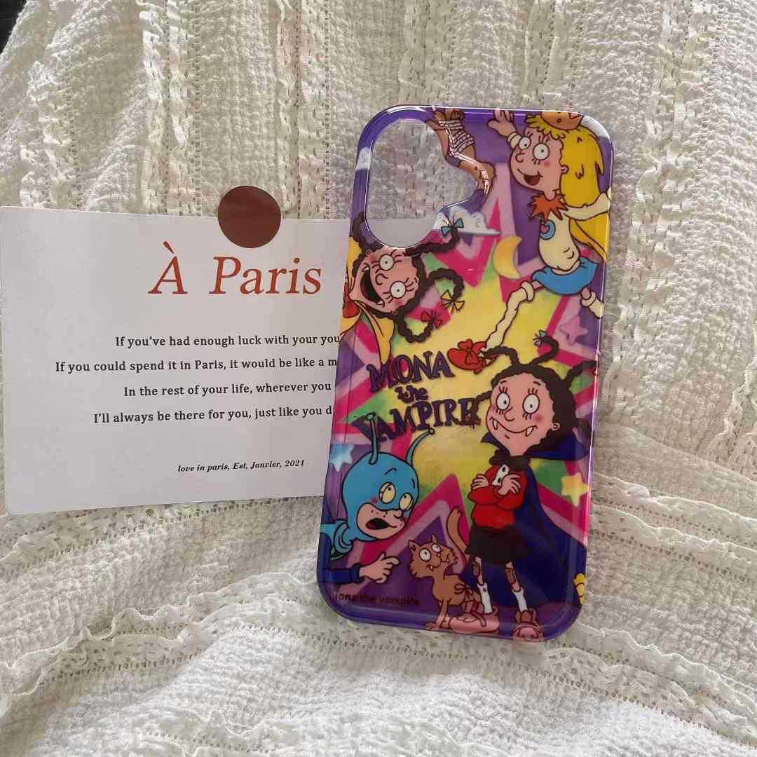 Halloween dibujos animados divertido brujita para iPhone16promax funda para teléfono móvil 14 Apple 15 cadena 13 femenino 16