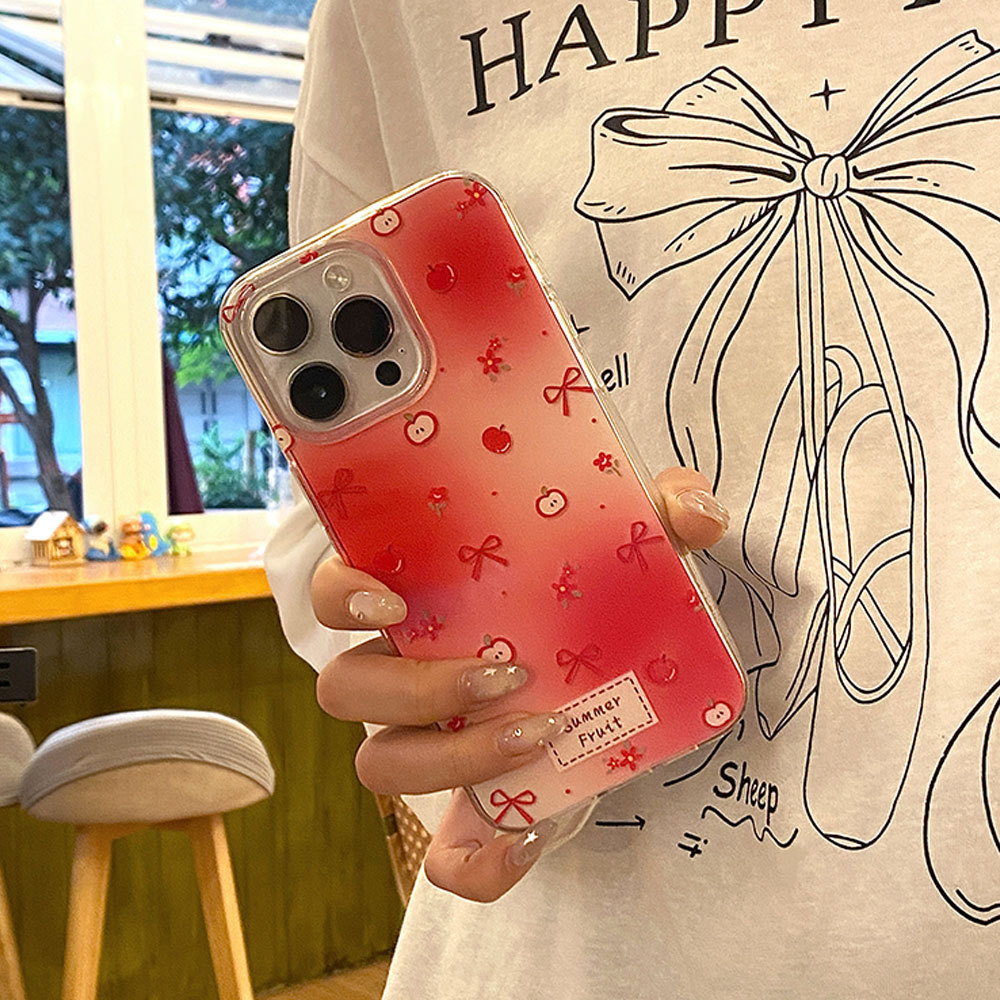 Bowknot Protective Case For Iphone 15 Pro Creative Red Imd Cover_voghion.com