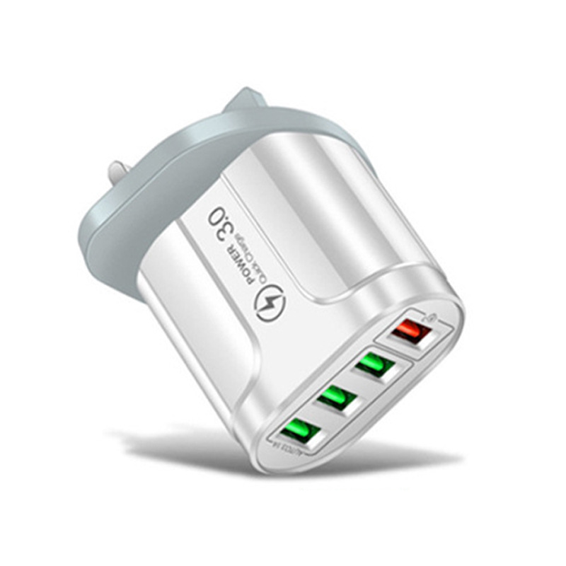 CE/ROHS/FCC certificó la cabeza de carga rápida del cargador estándar británico americano del teléfono móvil del estándar europeo QC3.0 del multi-Puerto 4usb