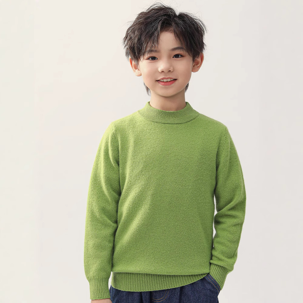 Children's demi-season woolen fashionable keep warm solid color base…