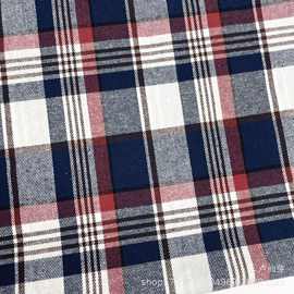 全棉轻磨毛 春秋冬衬衫布 童装裙子 时装面料 纯棉梭织色织格子布