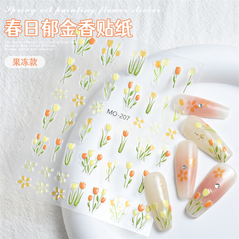 Etiqueta engomada en relieve de tulipán MO-207