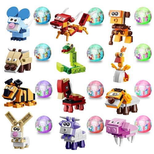 Blind box creative animal gashapon 12 zodiac signs 198A building block toys small particle assembled building blocks surprise gift for men and women