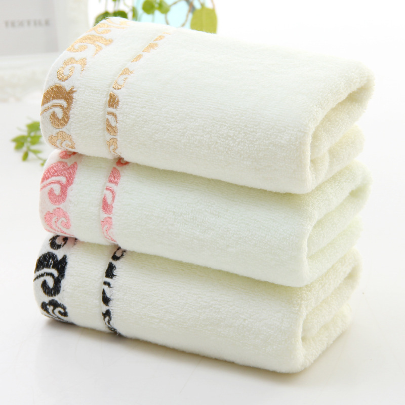 Cotton Towel Manufacturer Creative Gift Advertising Towel Pure Cotton Untwisted Auspicious Cloud Face Towel Face Wash Can Be Customized with Logo