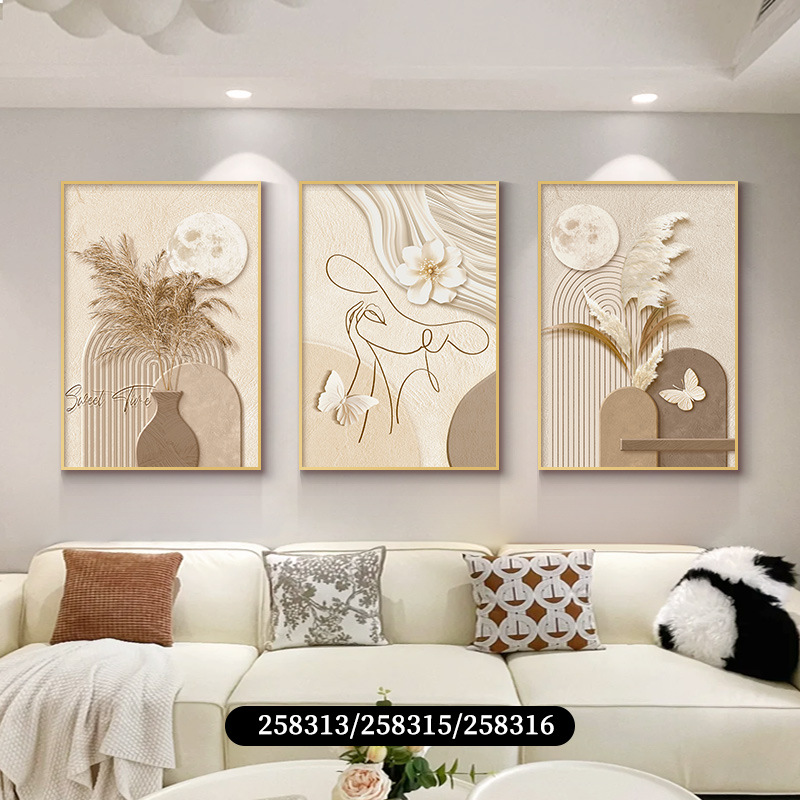 Cream viento sala de estar decoración de fondo sofá mural mural atmósfera de alta calidad 2026 nuevo estilo de alta calidad pintura colgante image 19