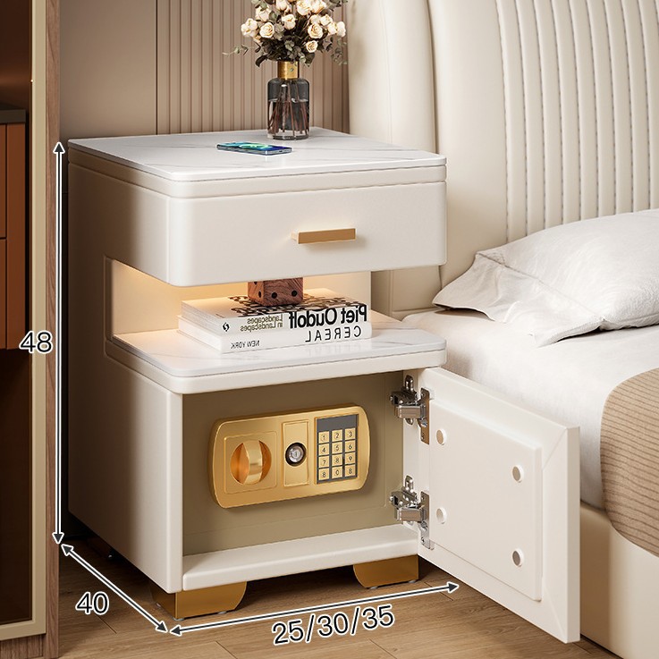 Cofre de cabecera inteligente, lujo ligero, sensación de alto nivel, estante de cabecera de cama moderno y pequeño.