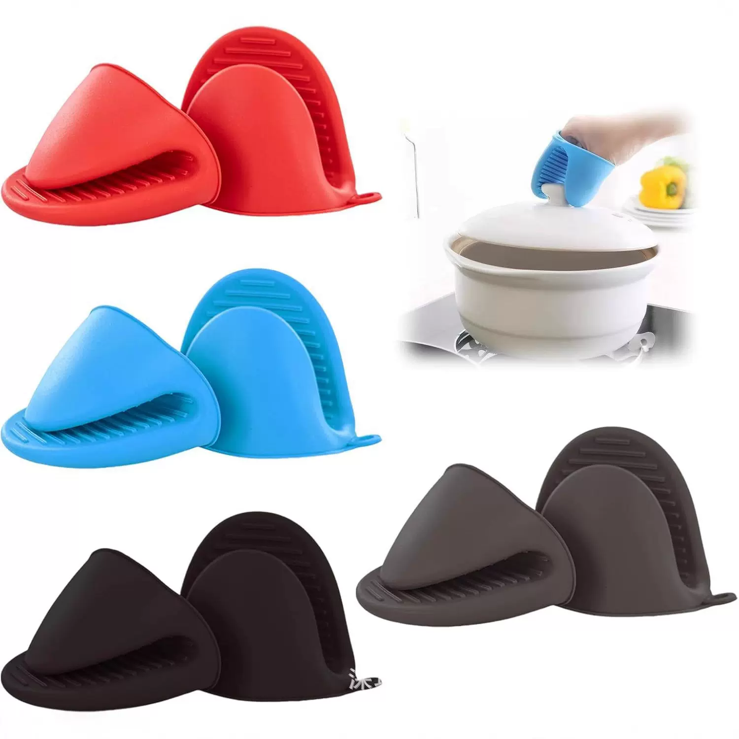 热销硅胶加厚手套耐高温烤箱微波炉防烫手耐热家用烘焙手夹隔热夹