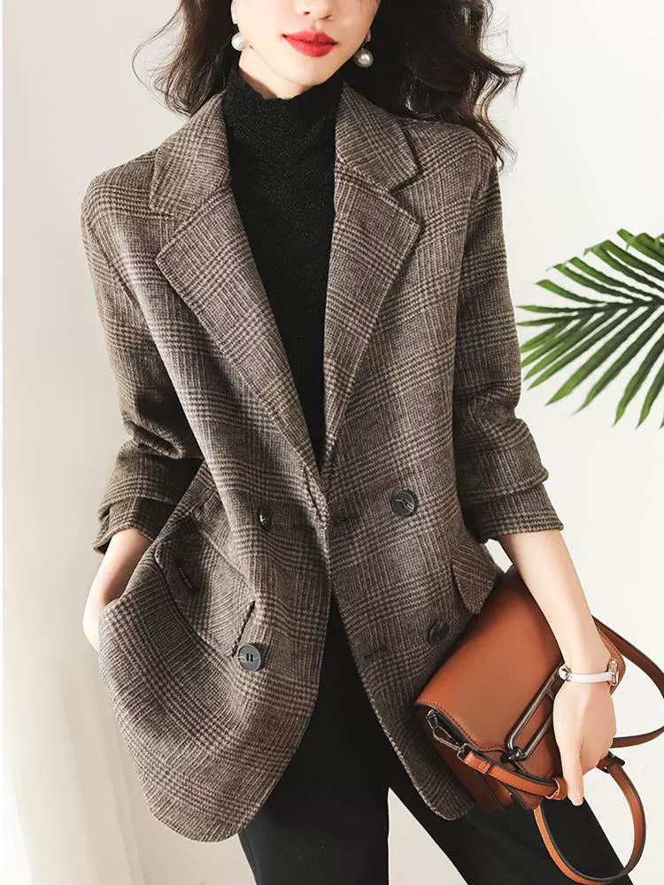 Костюм, весеннее шерстяное пальто, куртка для отдыха, приталенный, стиль Chanel