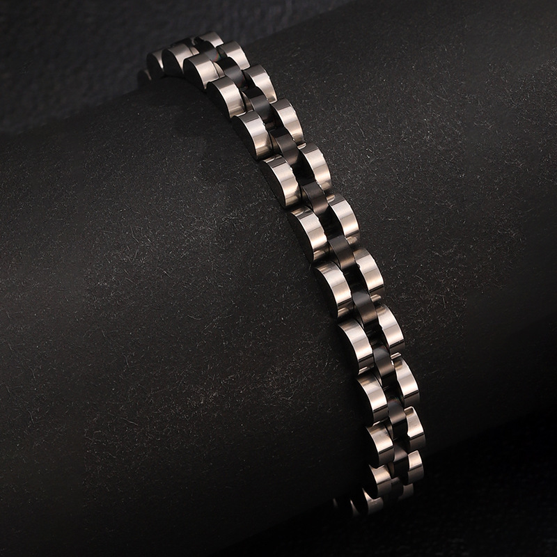 39g Weight 0.03µm-0.05µm Gold Plating Thickness PVD Coated Gold Plating Process 18K Real Gold Plated Plating Material Bracelets Classification 304 Stainless Steel Chain Material 1 Piece Quantity Business, Daily Occasion Titanium Steel Material Geometric Pattern Men's Gender Retro, Classic Style Style Plating Craft Retro Classic Style Geometric Titanium Steel Plating Men's Bracelets Men's Chain Bracelets 15