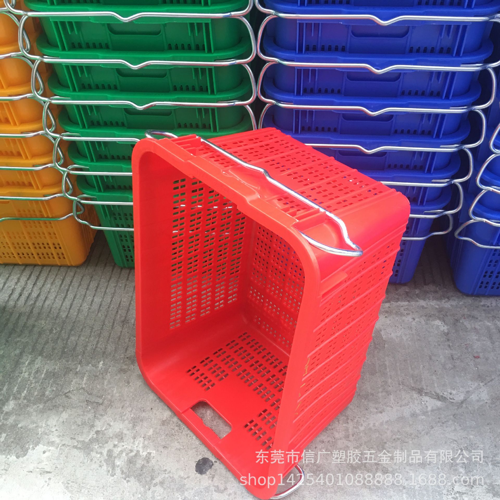 加厚大号物流周转箱快递筐服装蔬菜箩收纳货框长方形储物框塑料筐