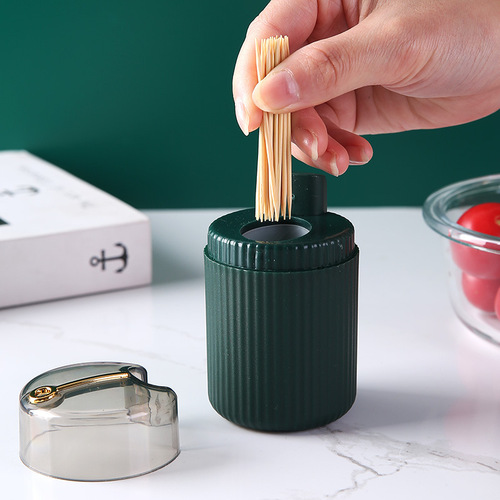 Boxed home push-type automatic pop-up toothpick box creative storage box light luxury style living room electroplated toothpick bucket