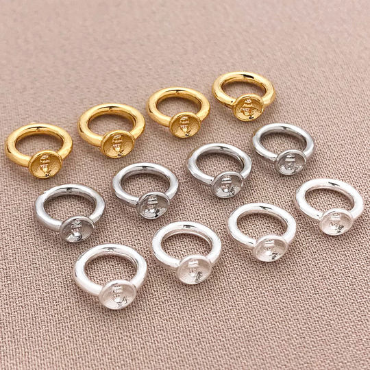 Copper plated 18K real gold threading double hole pig nose ring closed ring connection closing ring diy bracelet necklace accessories