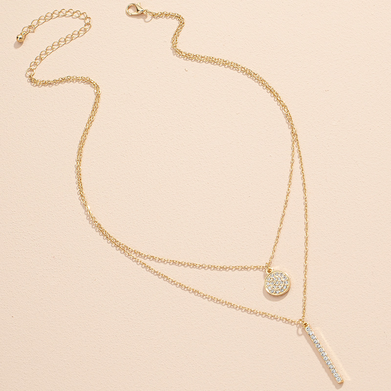 Collier Géométrique Simple Serti De Diamants display picture 5