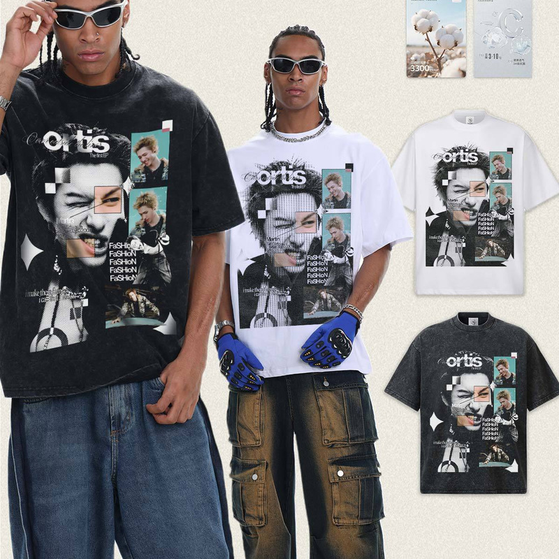 New 2026 Spring American Retro Men's Clothing American Style Pullover Short-Sleeved Youth Trendy Round Neck Men's T-Shirt New 2026 Spring American Retro Men's Clothing American Style Pullover Short-Sleeved Youth Trendy Round Neck Men's T-Shirt