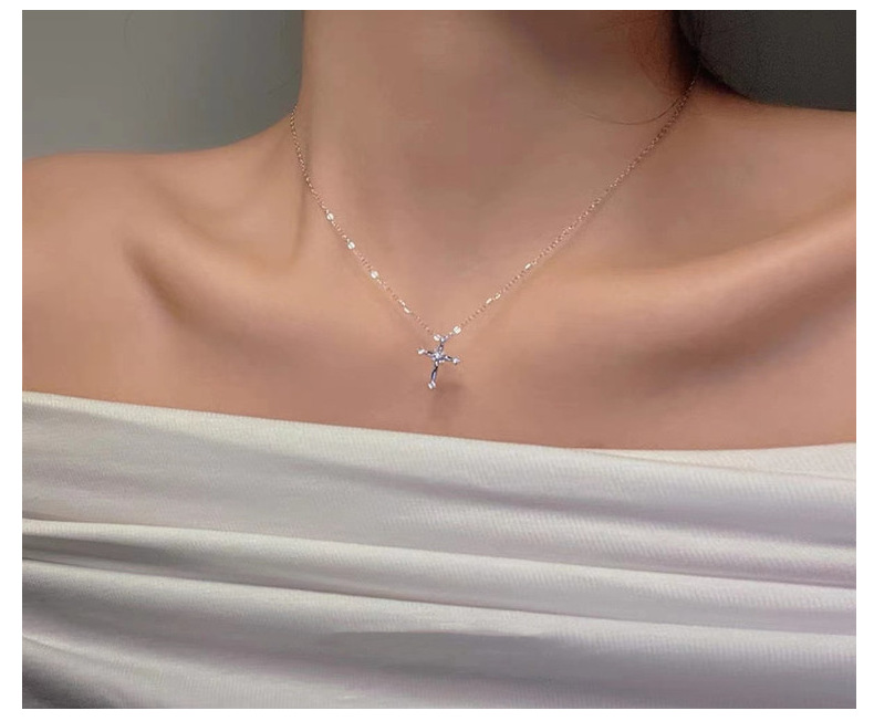 Women's Gender 925 Sterling Silver Cable Chain Solid Color Pendant Necklace