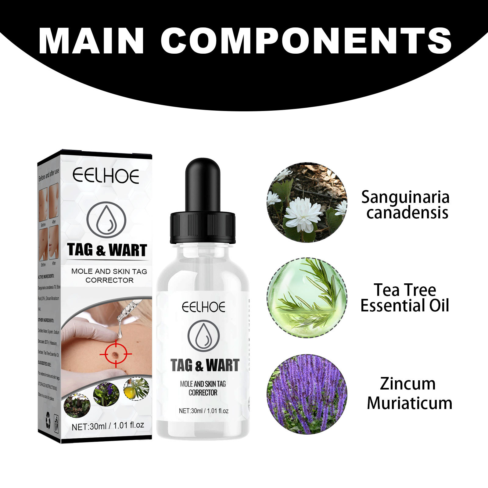 EELHOE repairing spots essence for skin flattening, wart removing and nevus eliminating solution_voghion.com