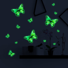 卡通夢幻蝴蝶夜光貼紙兒童臥室玄關家居裝飾牆貼畫自粘批發跨境